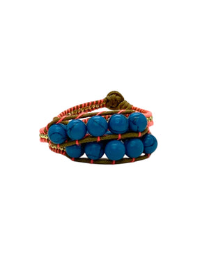 Blue warp bracelet