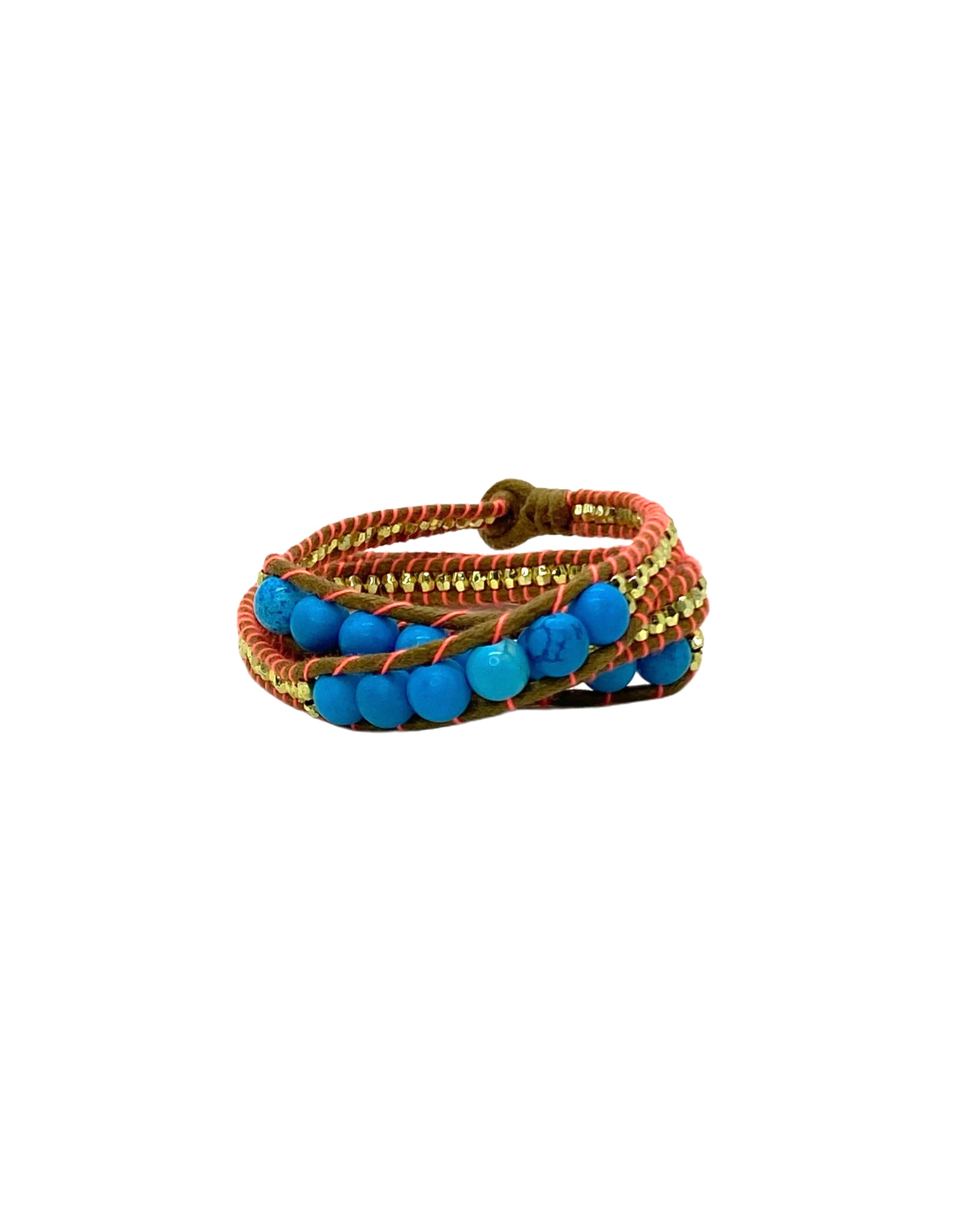 Blue warp bracelet