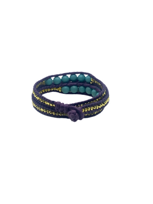 Blue warp bracelet
