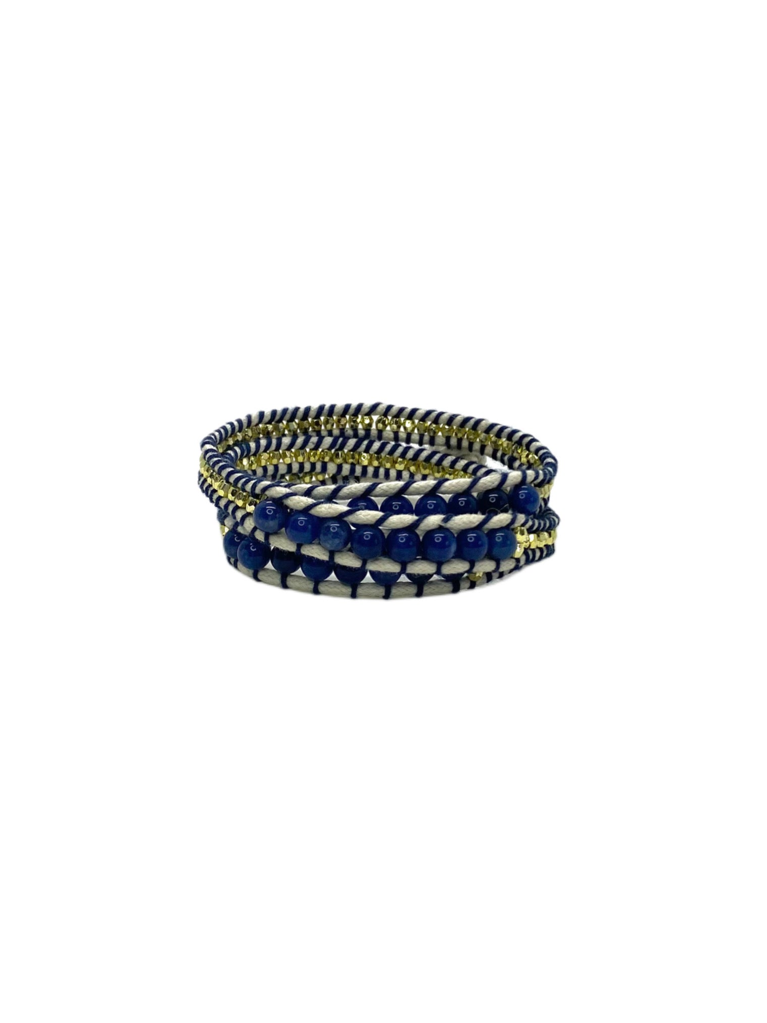 Blue warp bracelet