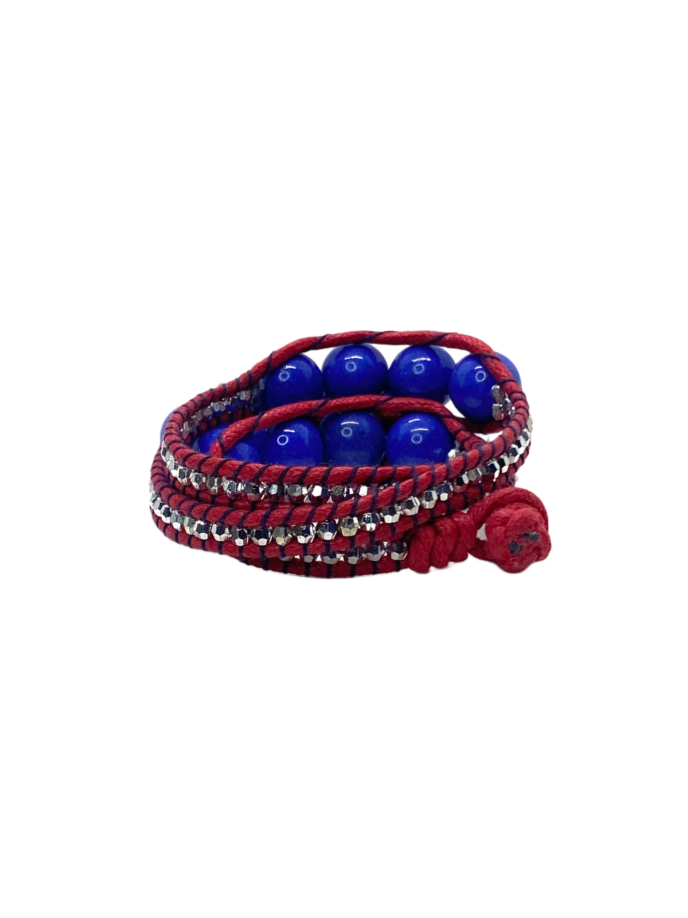 Blue warp bracelet