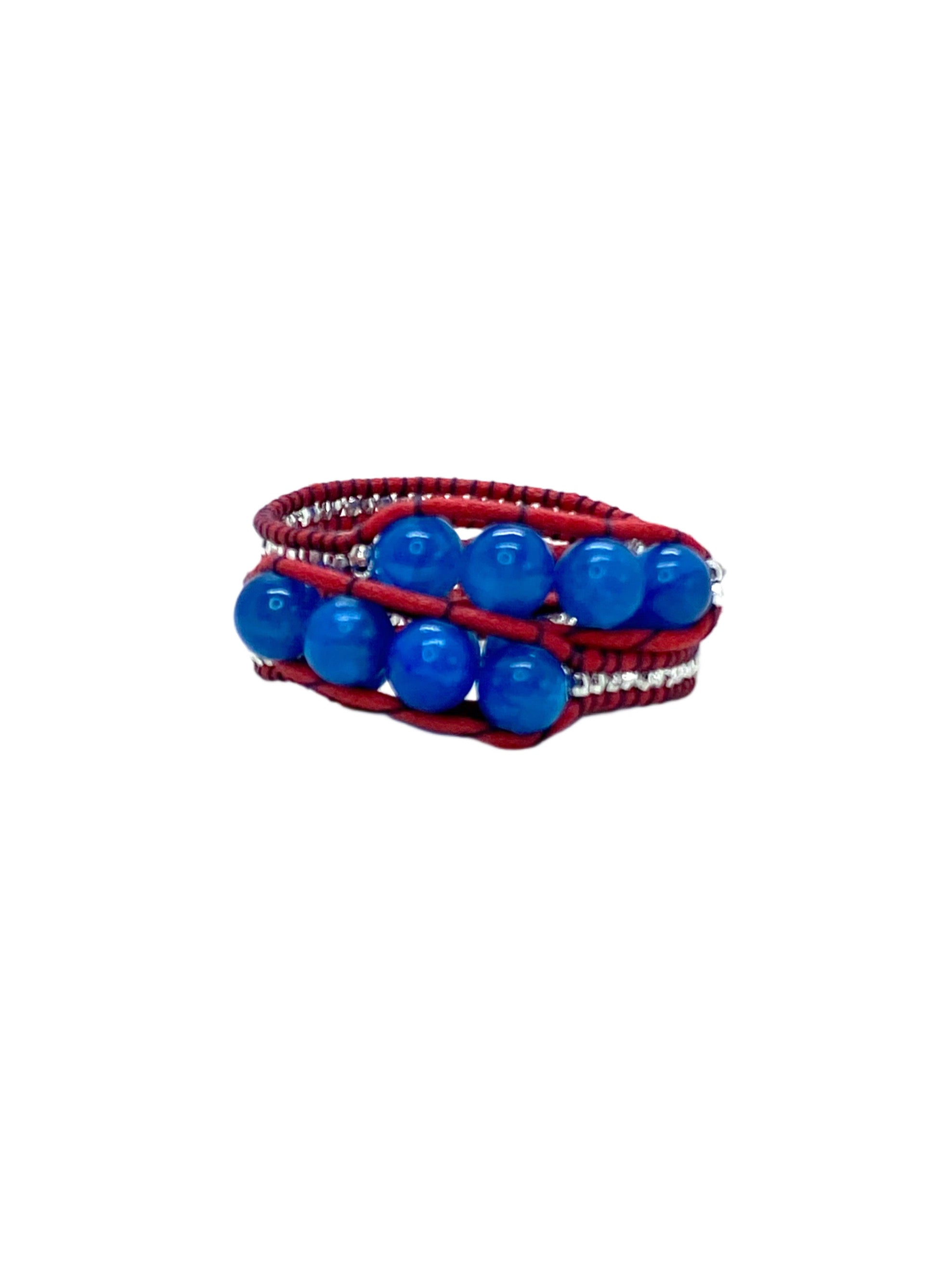 Blue warp bracelet