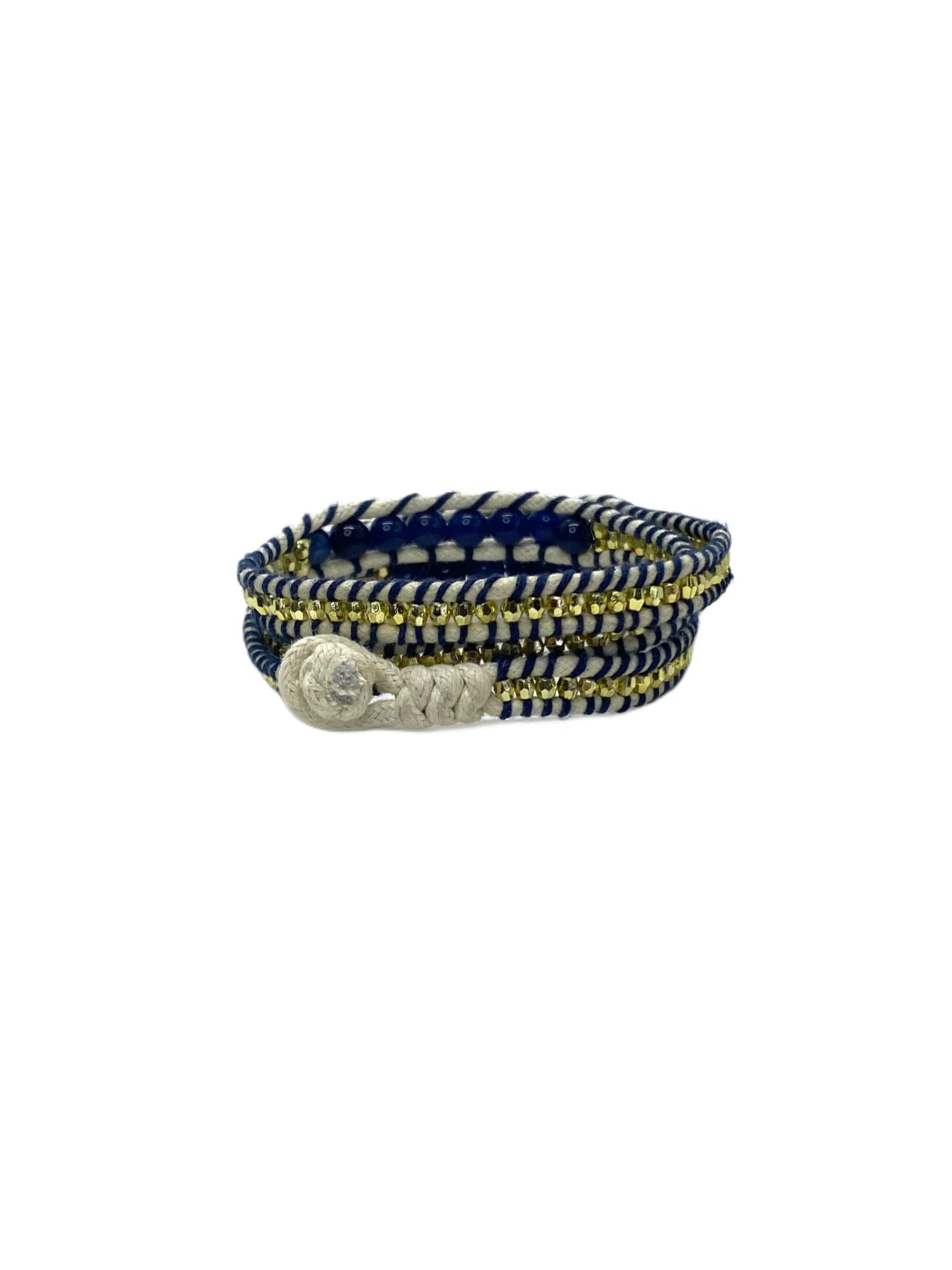 Blue warp bracelet