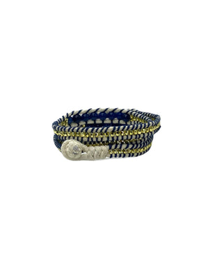 Blue warp bracelet