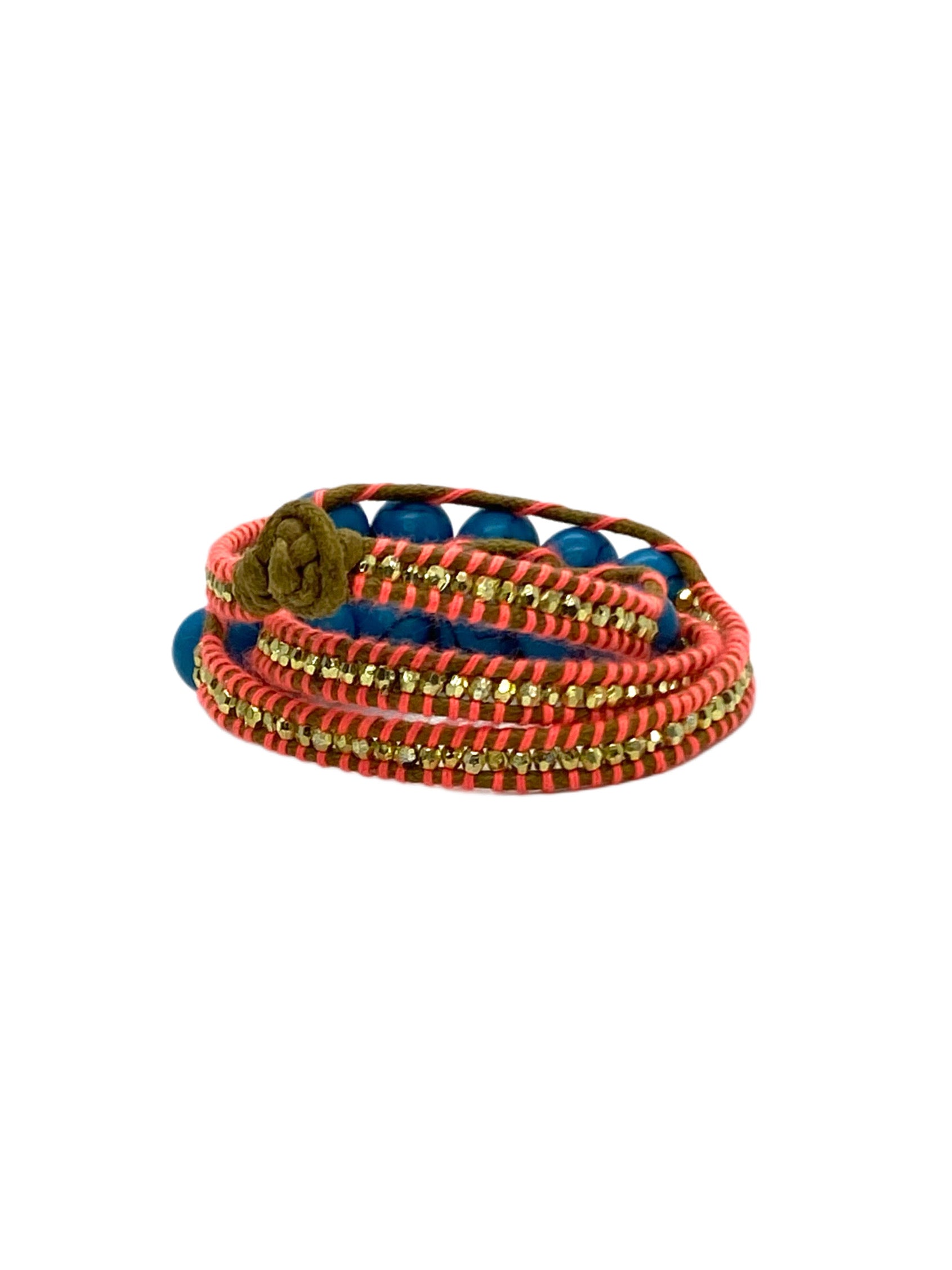 Blue warp bracelet
