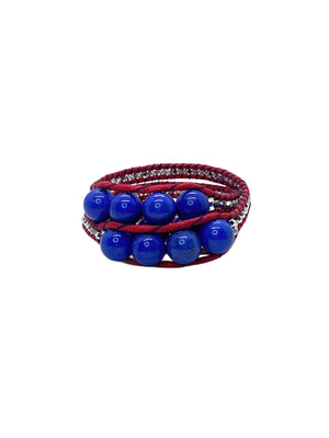 Blue warp bracelet