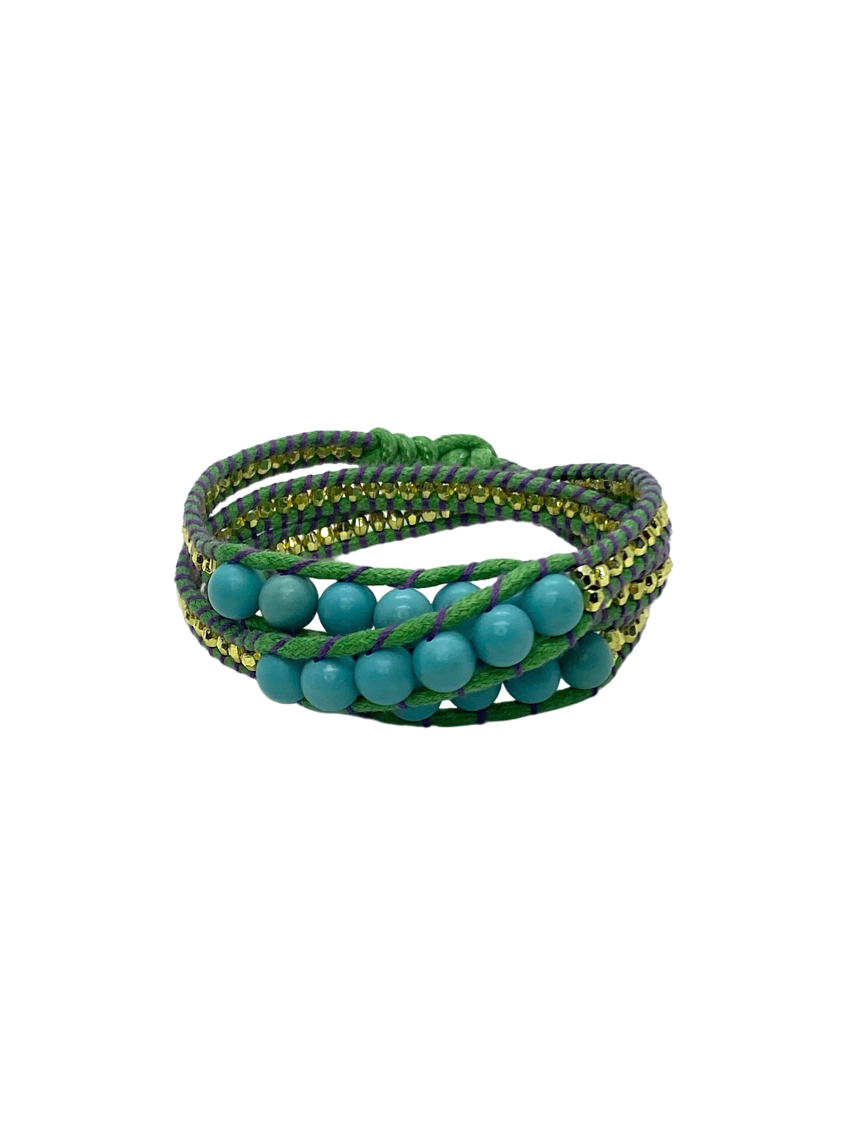 Blue warp bracelet