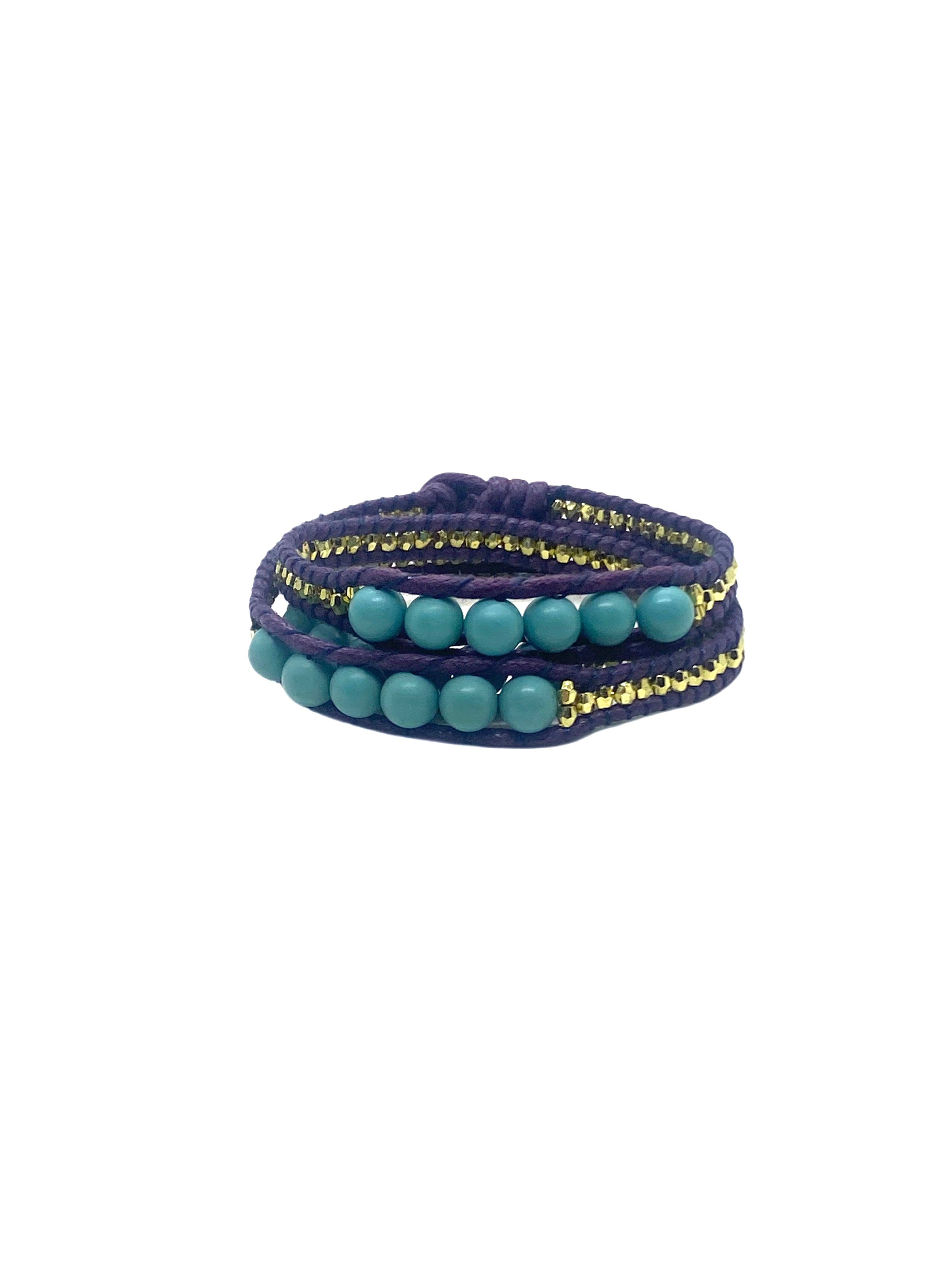 Blue warp bracelet