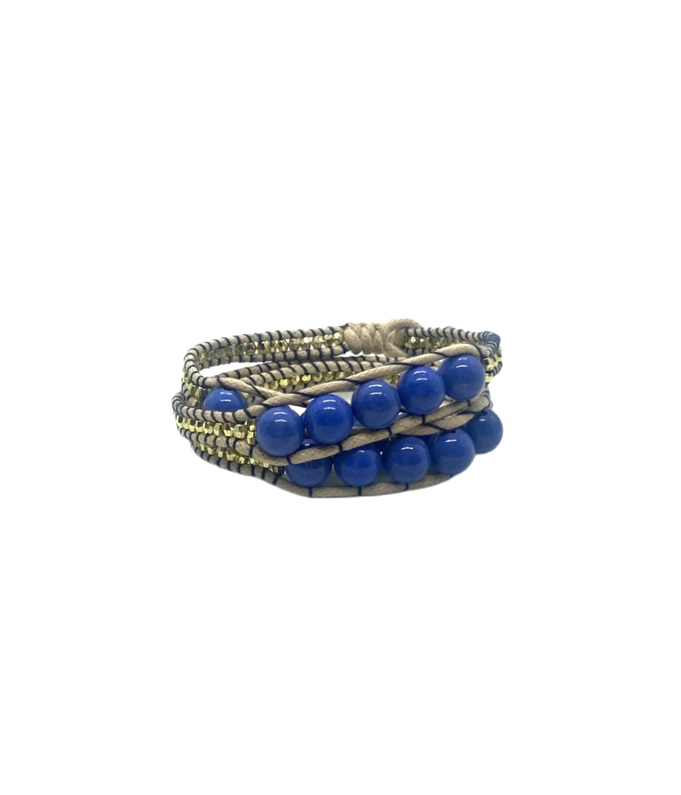 Blue warp bracelet