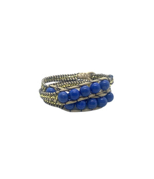 Blue warp bracelet
