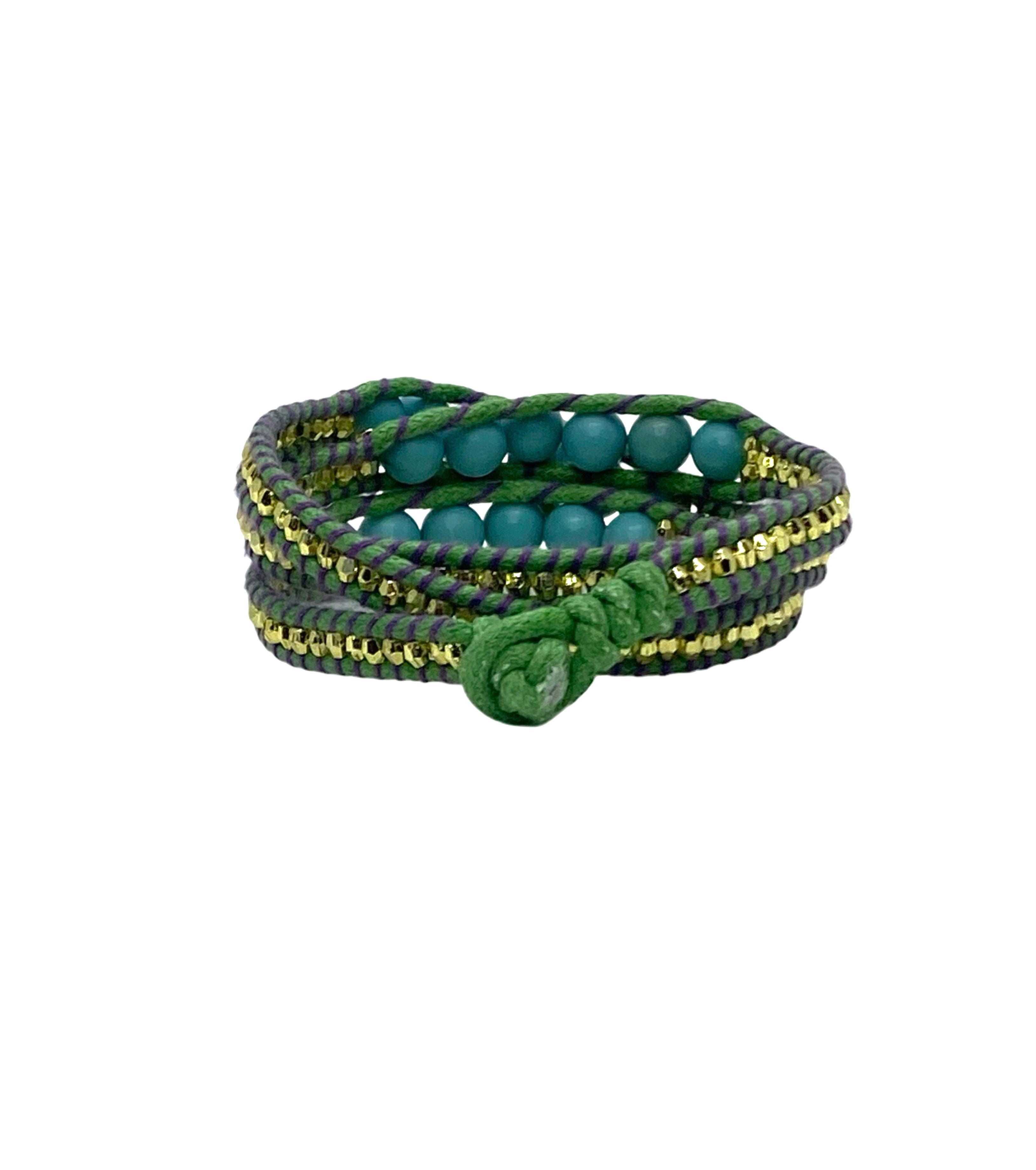 Blue warp bracelet