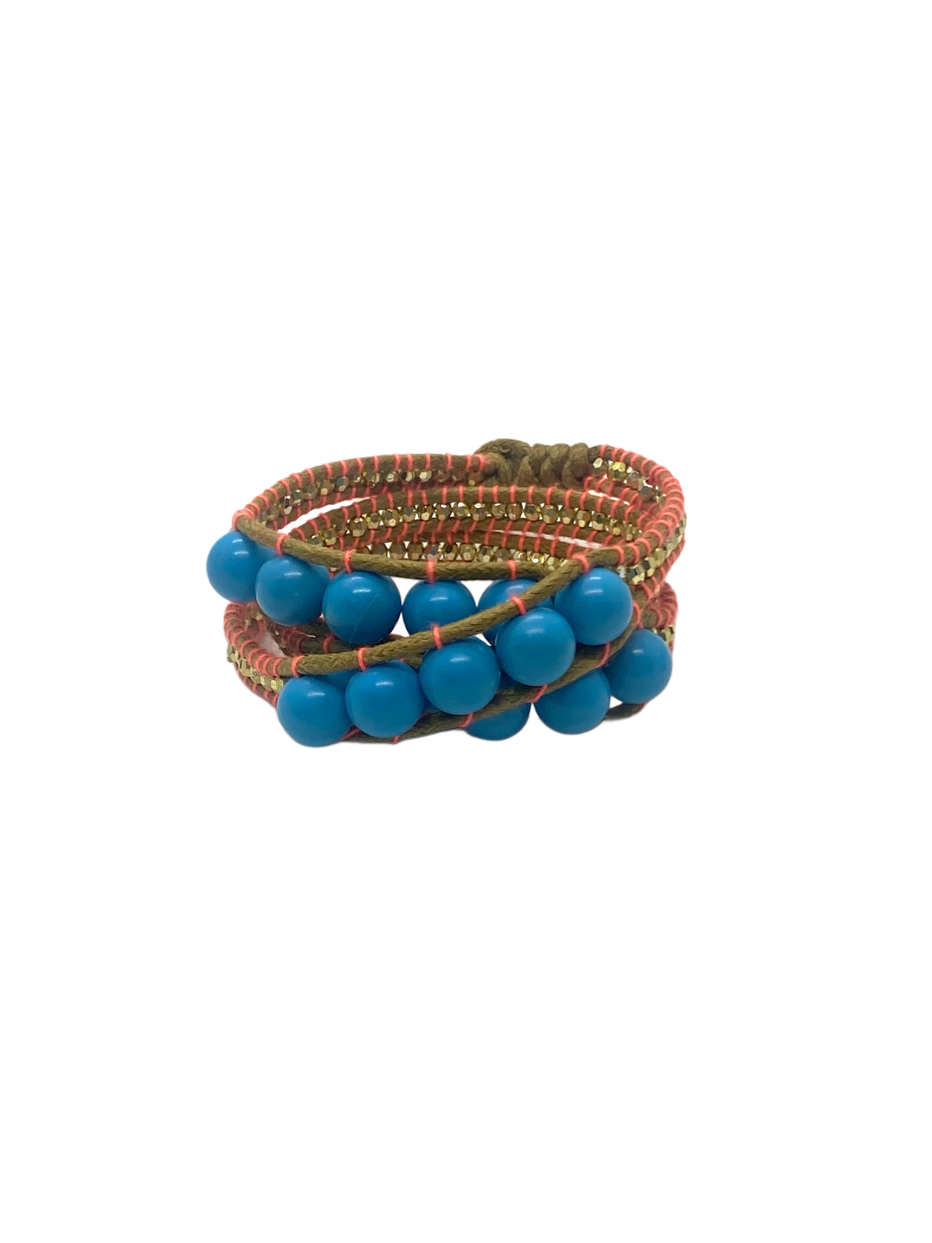 Blue warp bracelet