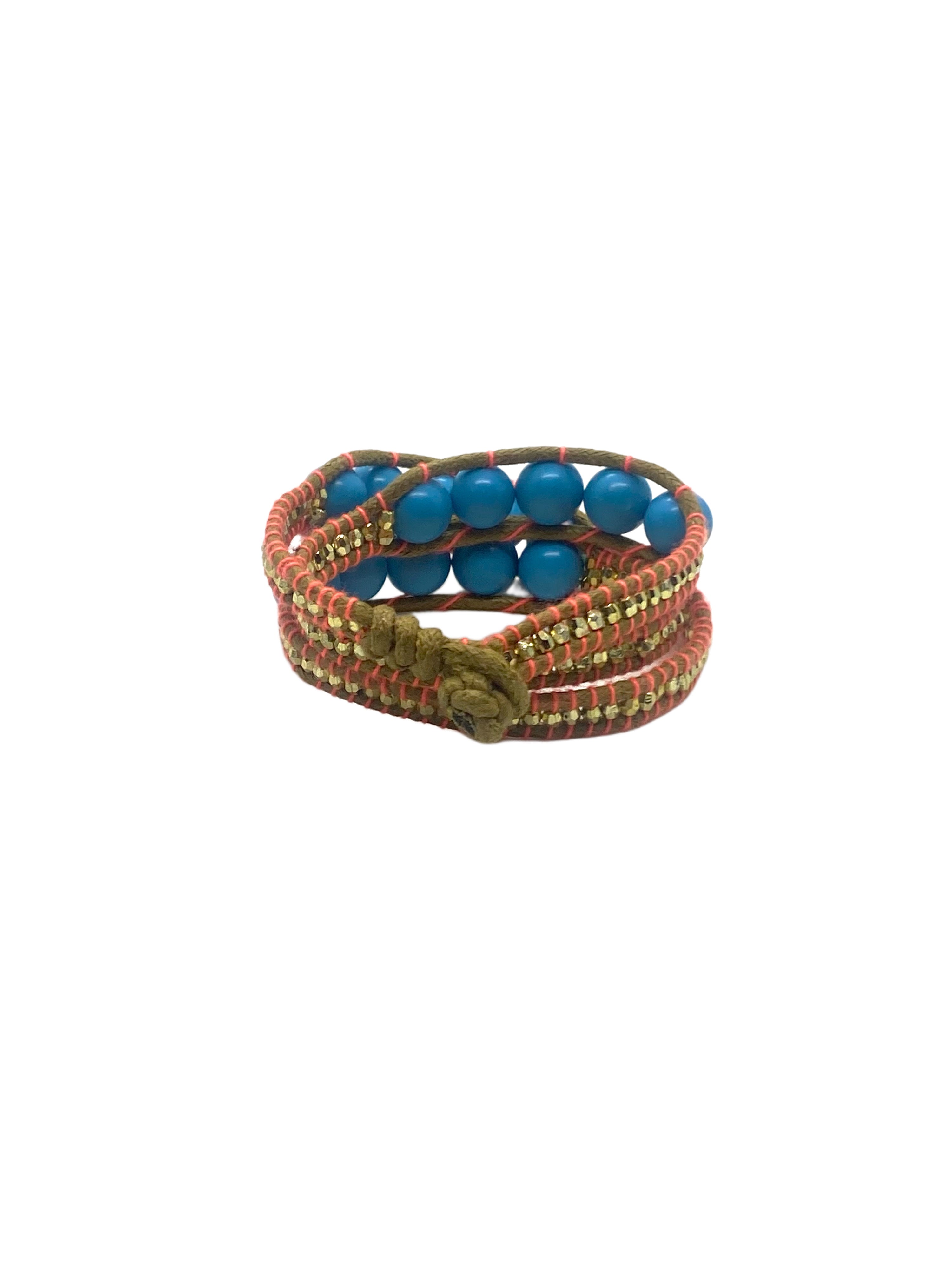 Blue warp bracelet