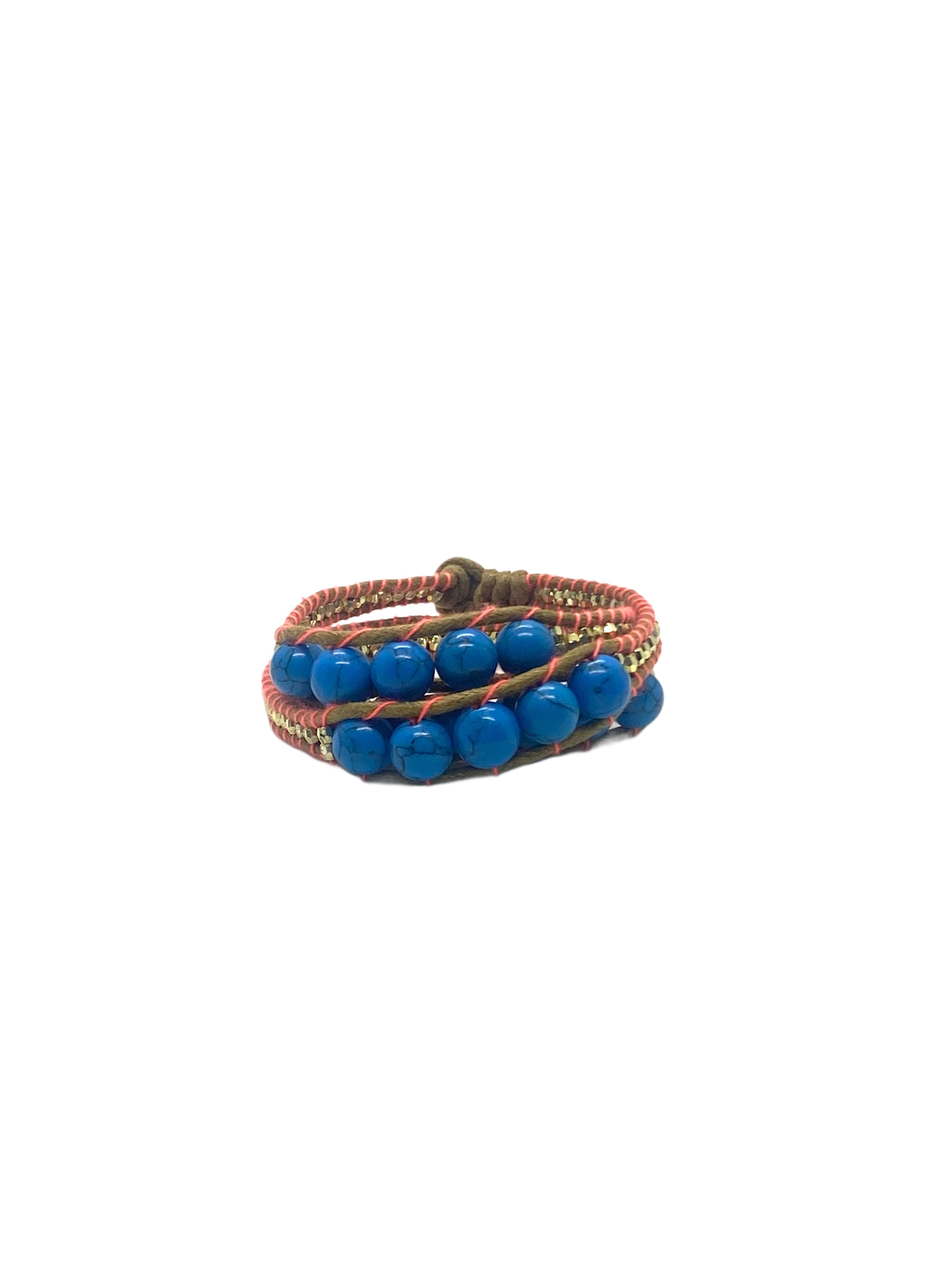 Blue warp bracelet