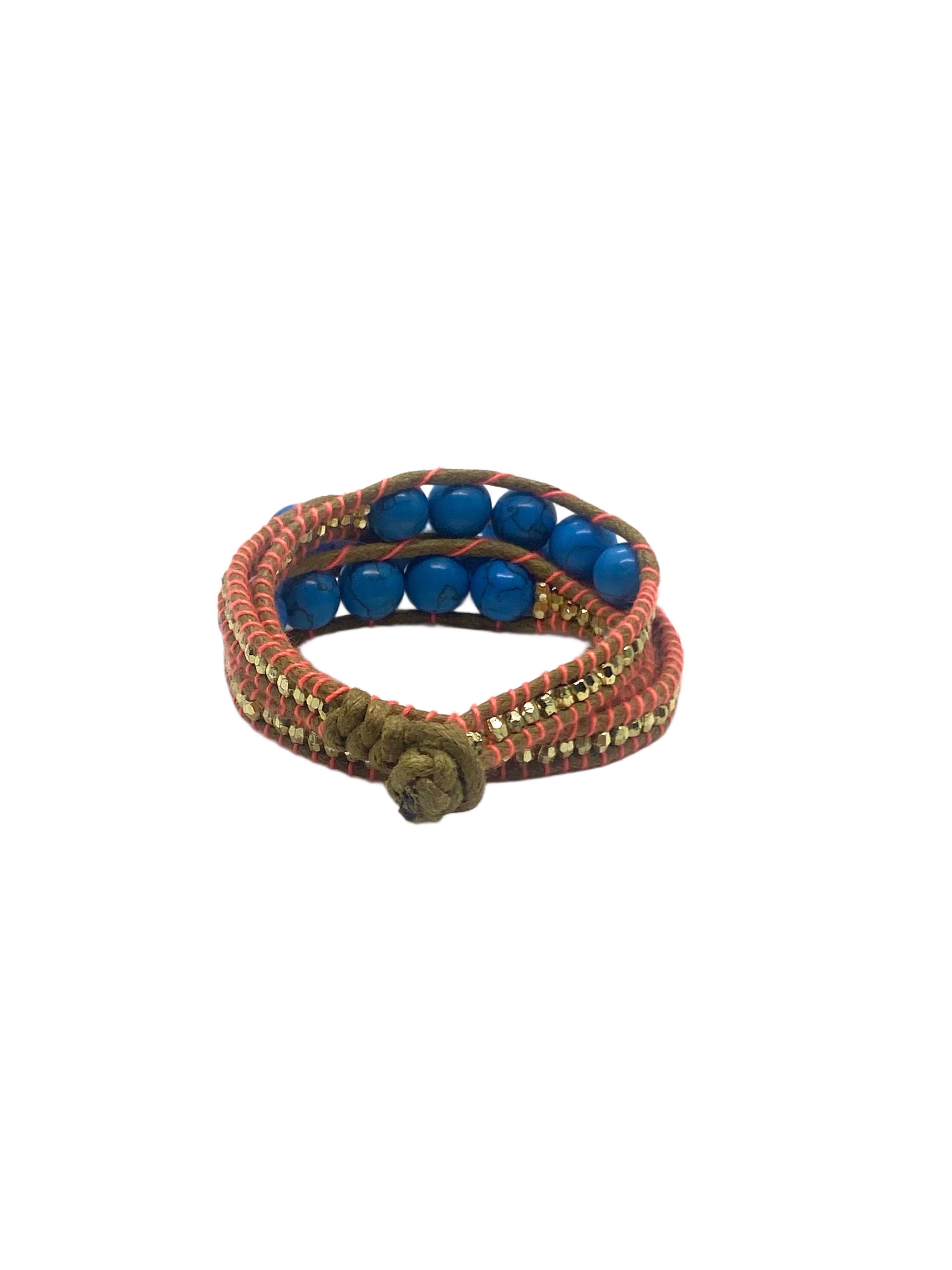 Blue warp bracelet