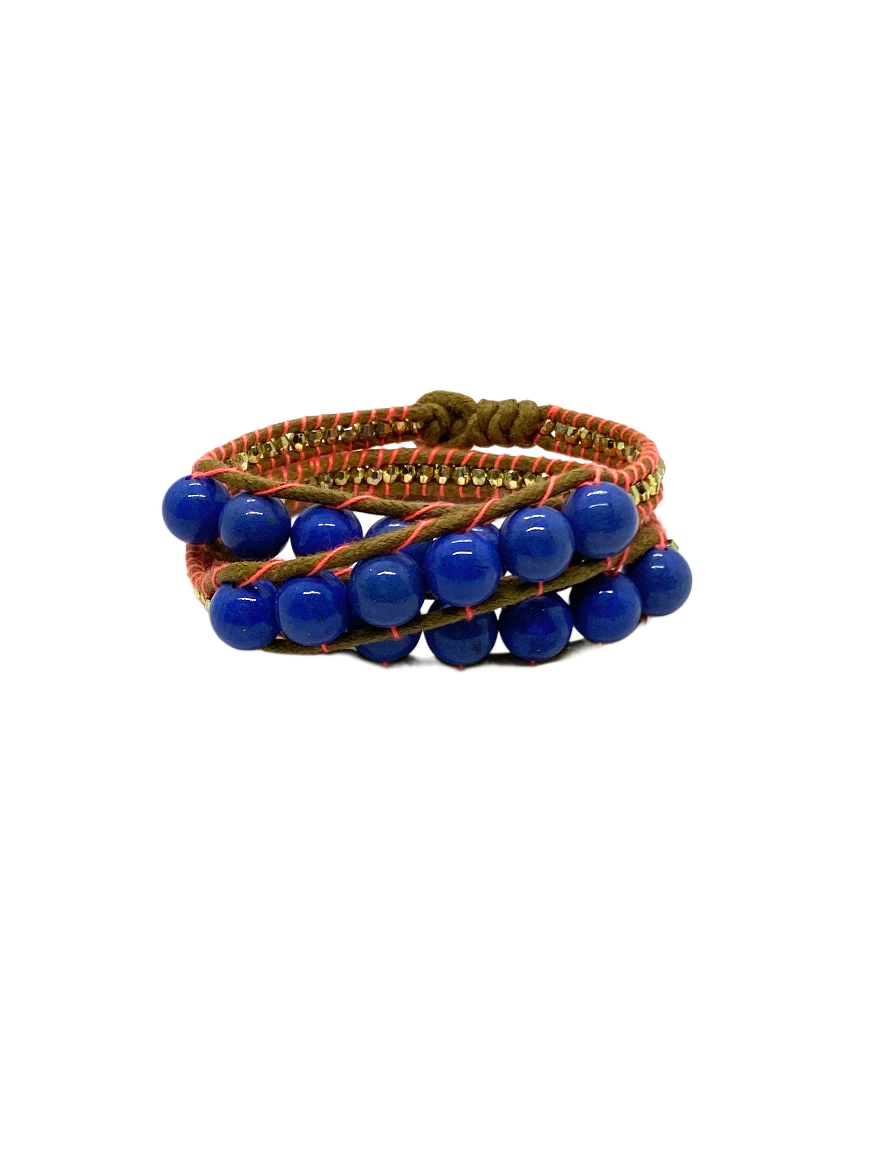 Blue warp bracelet