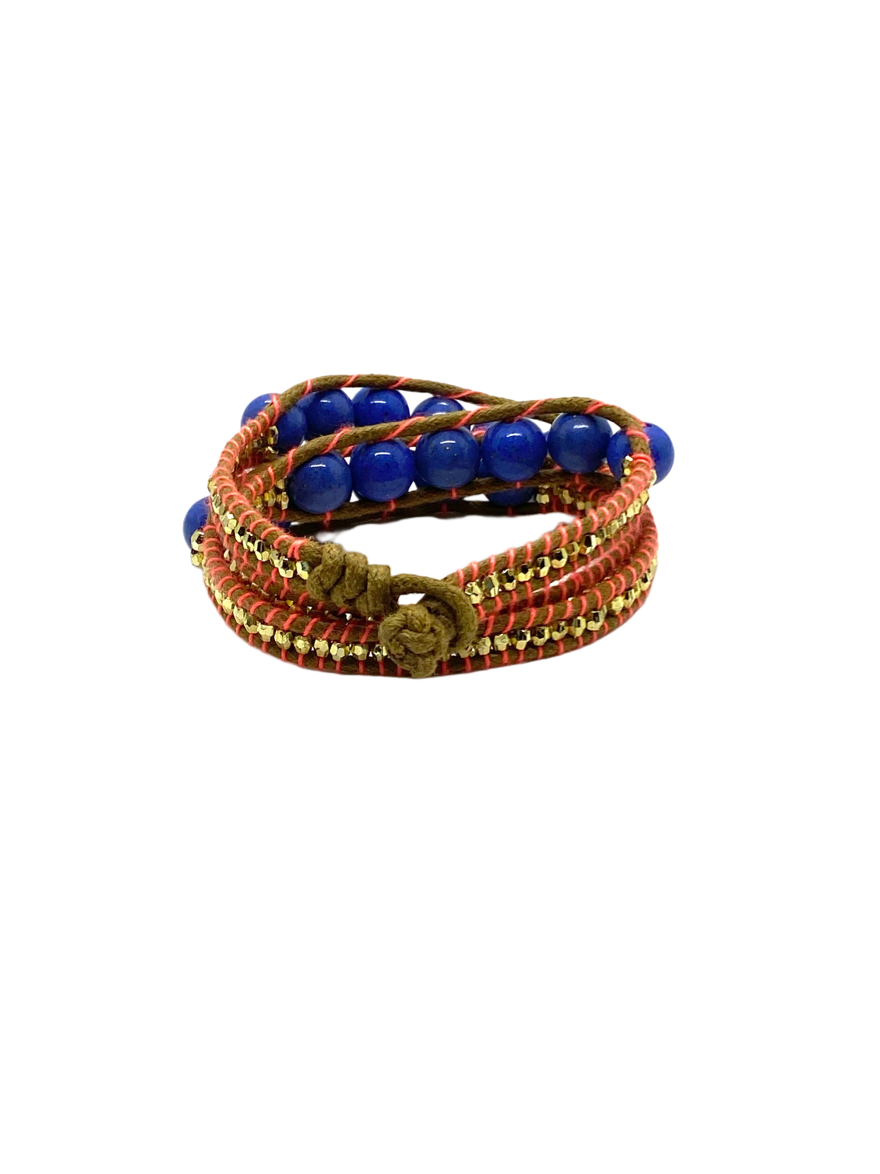 Blue warp bracelet