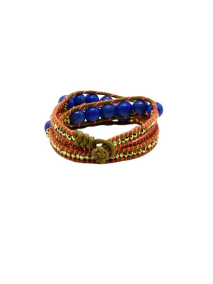 Blue warp bracelet