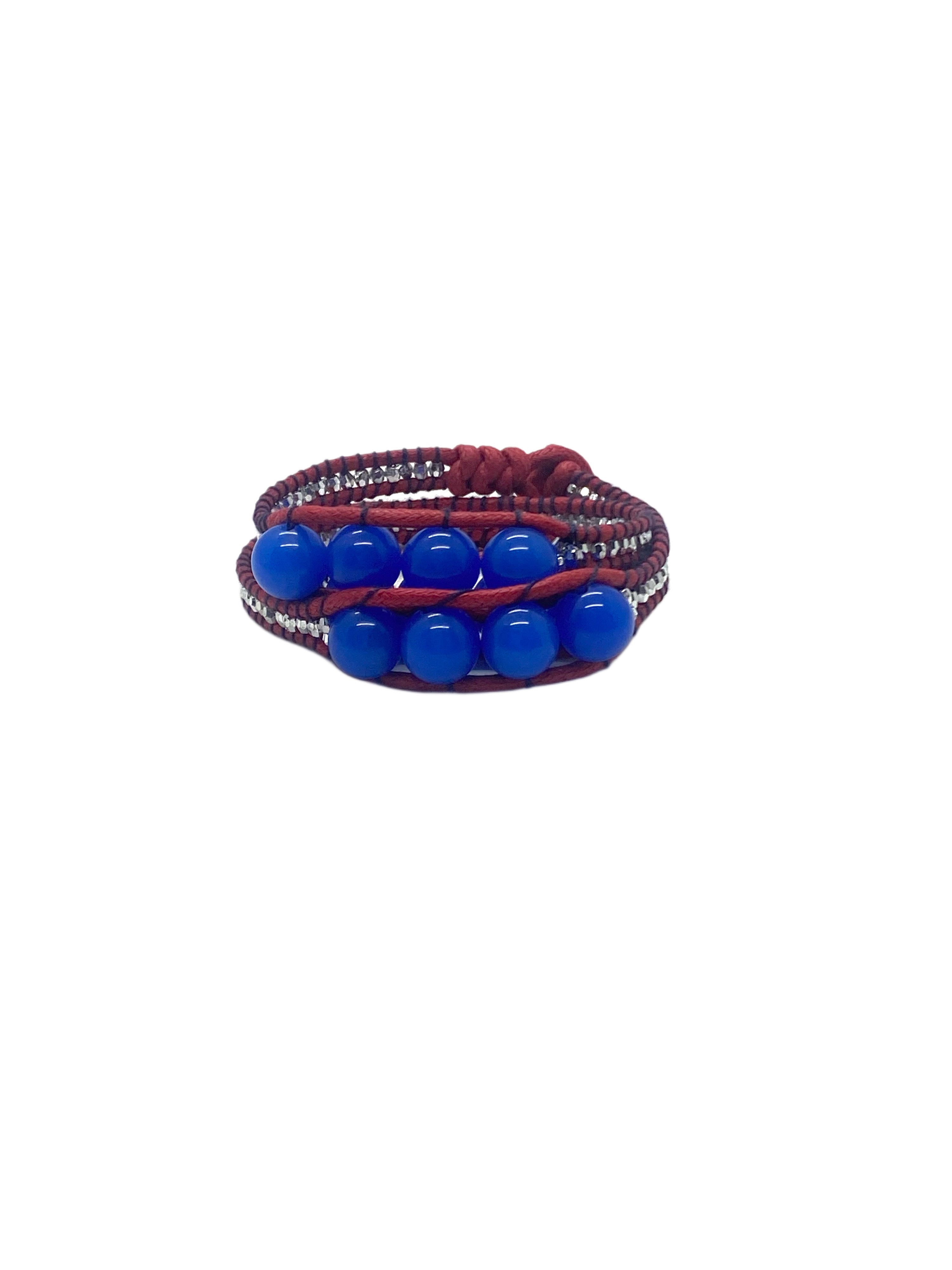 Blue warp bracelet