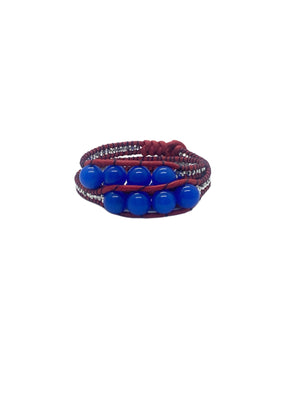 Blue warp bracelet