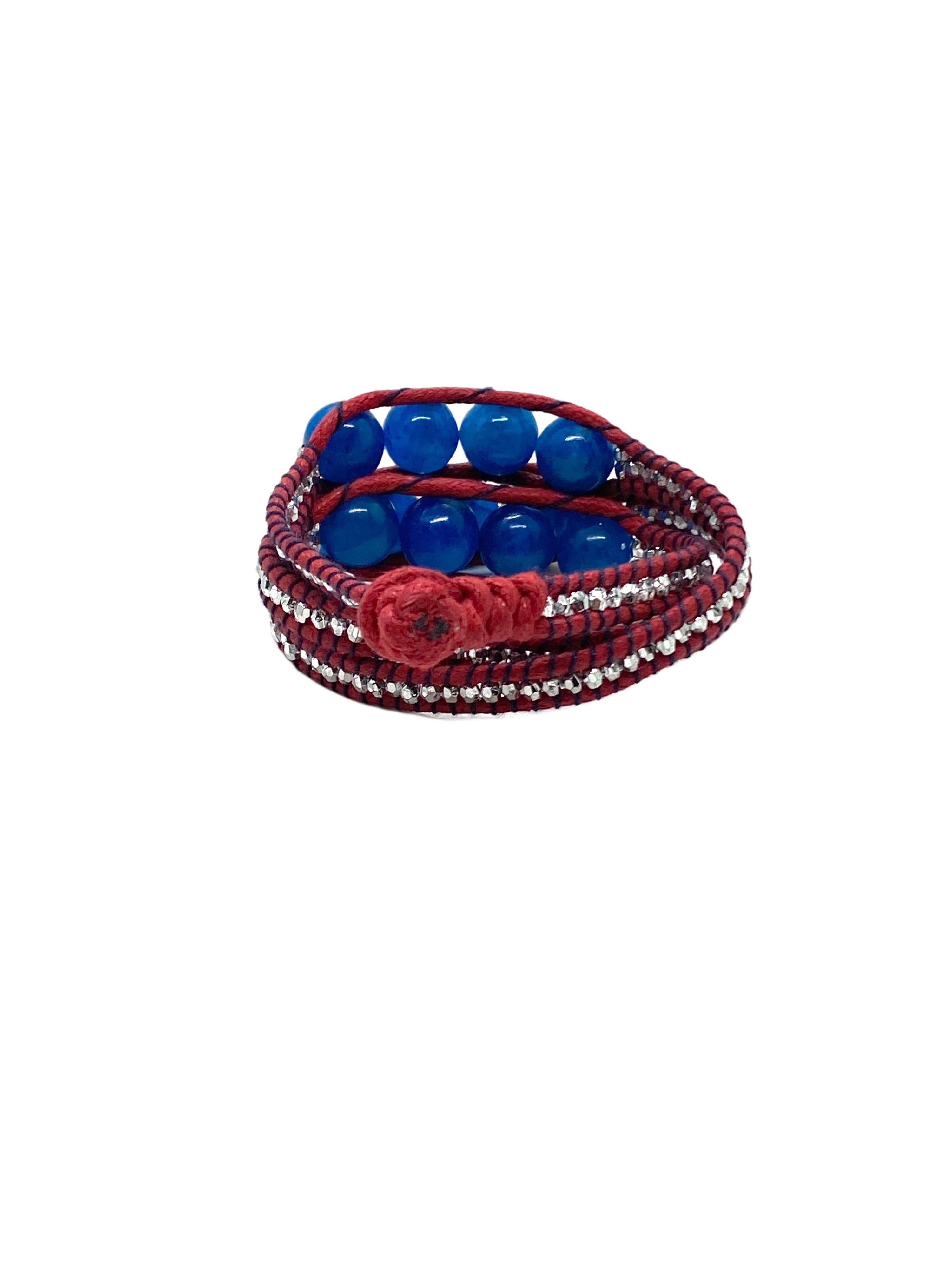 Blue warp bracelet
