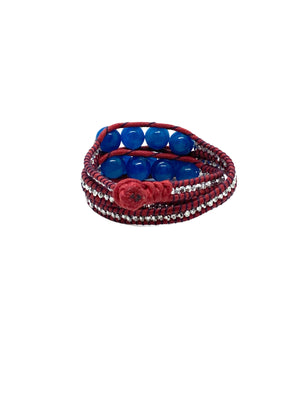 Blue warp bracelet