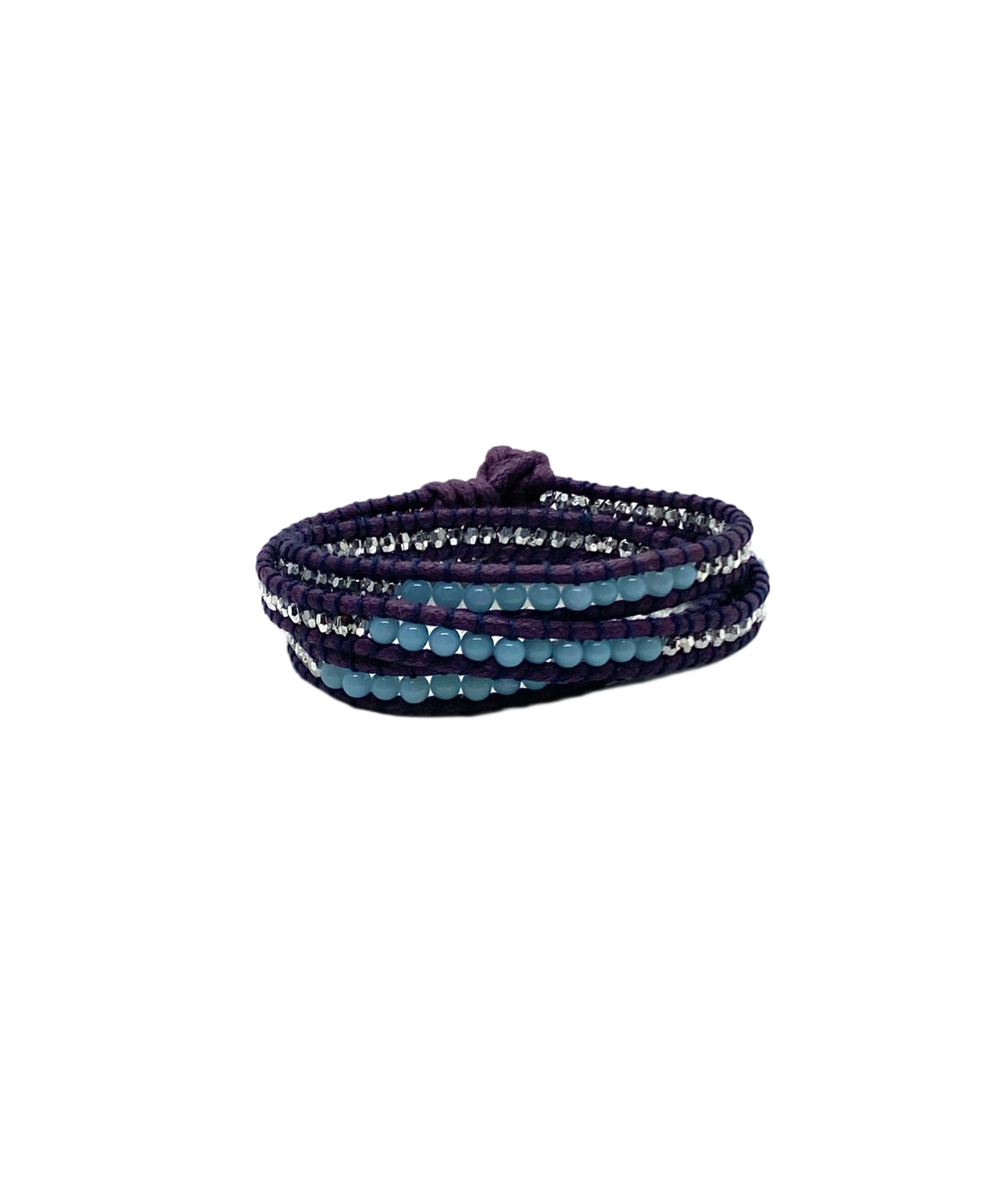 Blue warp bracelet