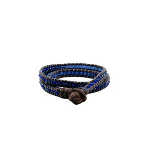 Blue warp bracelet