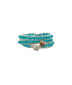 Blue warp bracelet