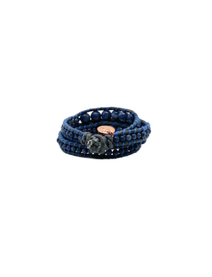 Blue warp bracelet
