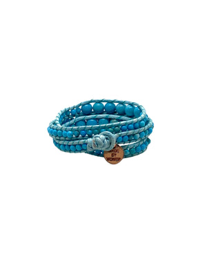 Blue warp bracelet