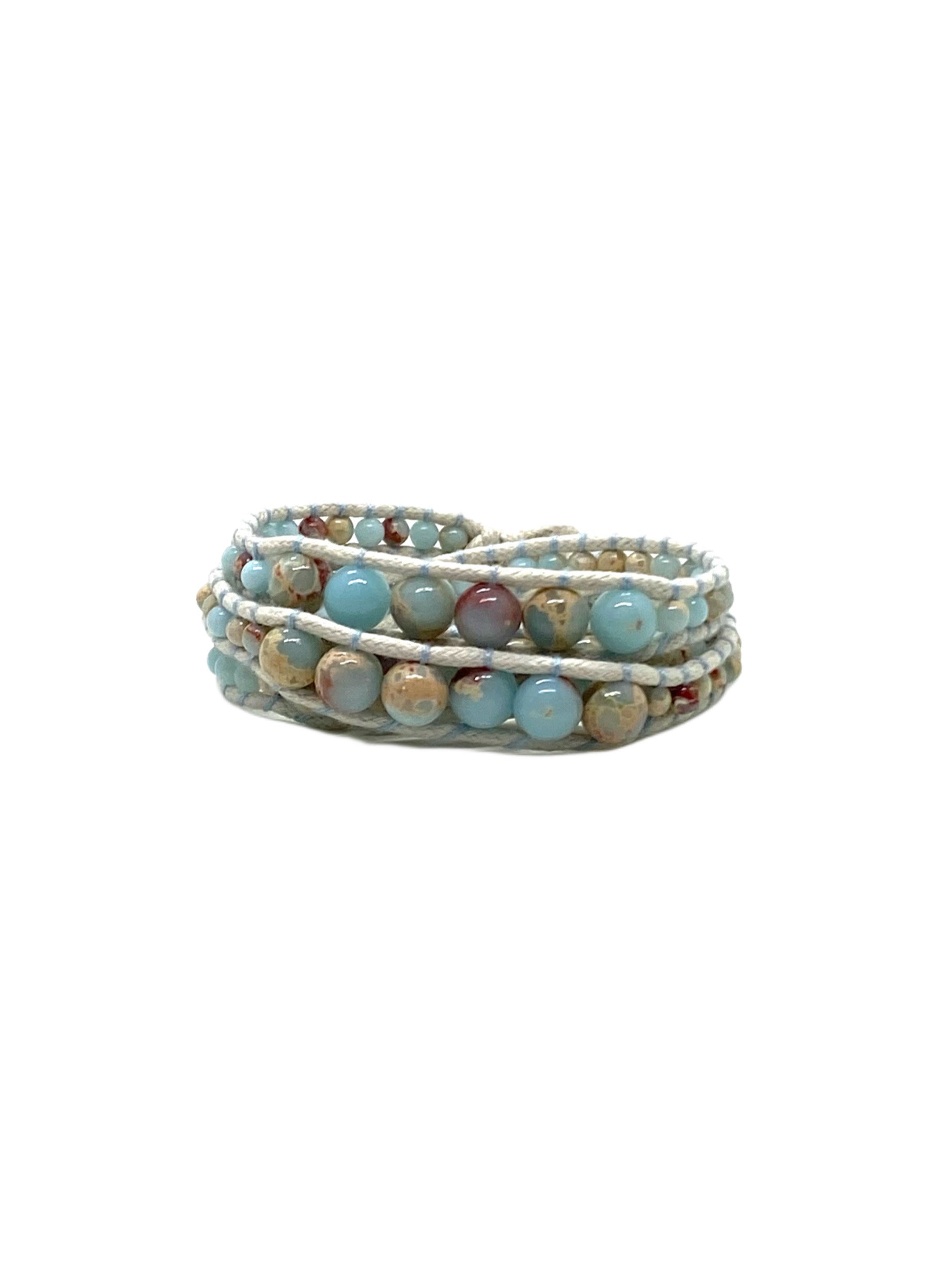 Blue warp bracelet
