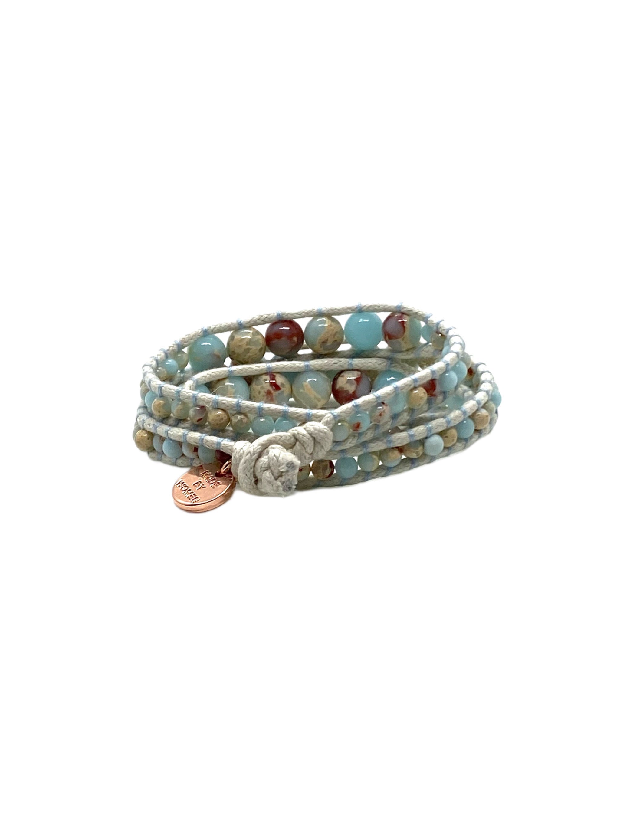 Blue warp bracelet