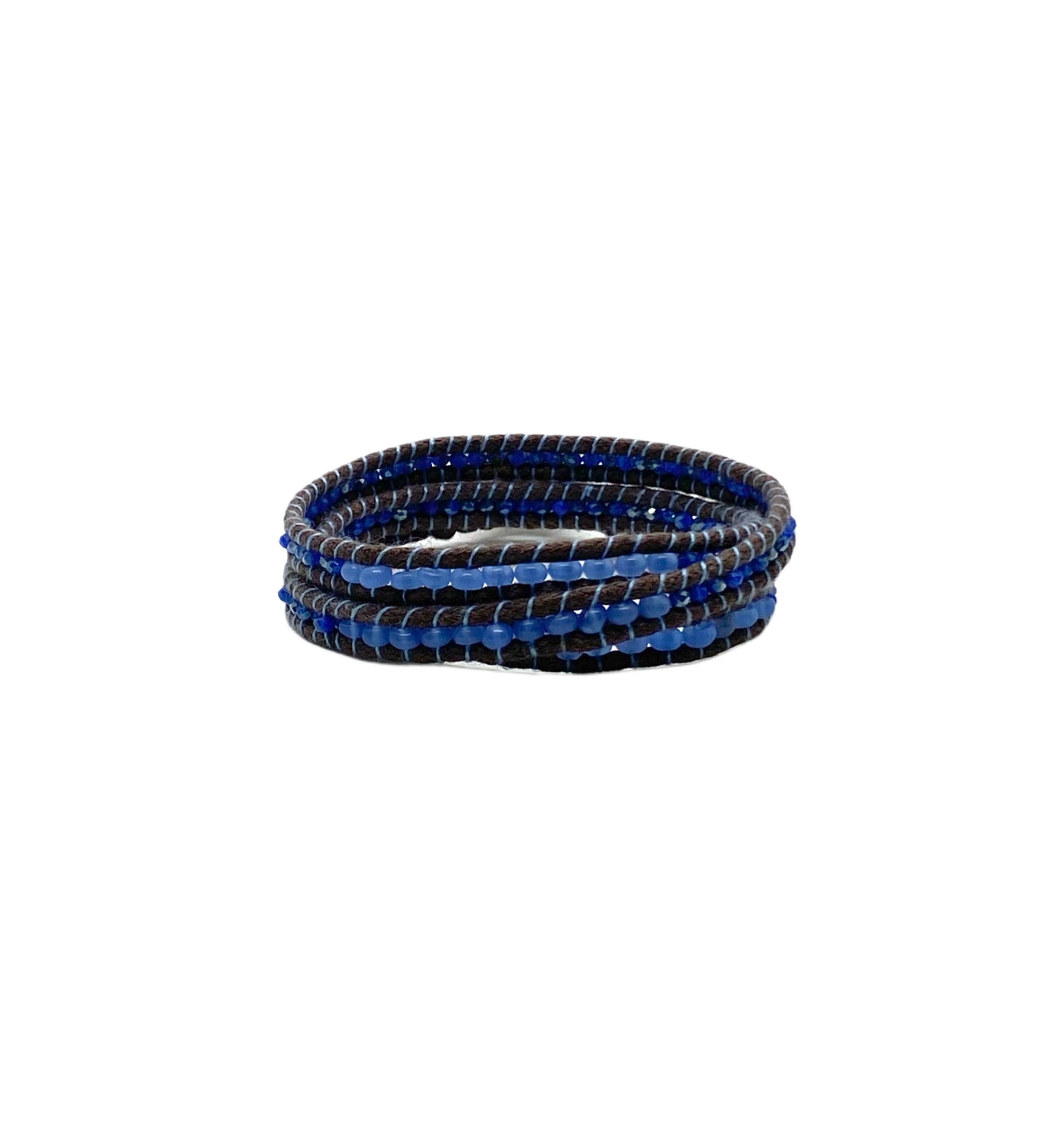 Blue warp bracelet