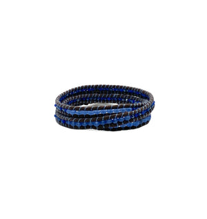 Blue warp bracelet