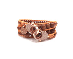 Goldstone wrap bracelet, rose gold clips