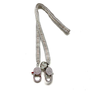 Grey miyuki bracelet, silver sequence and clips
