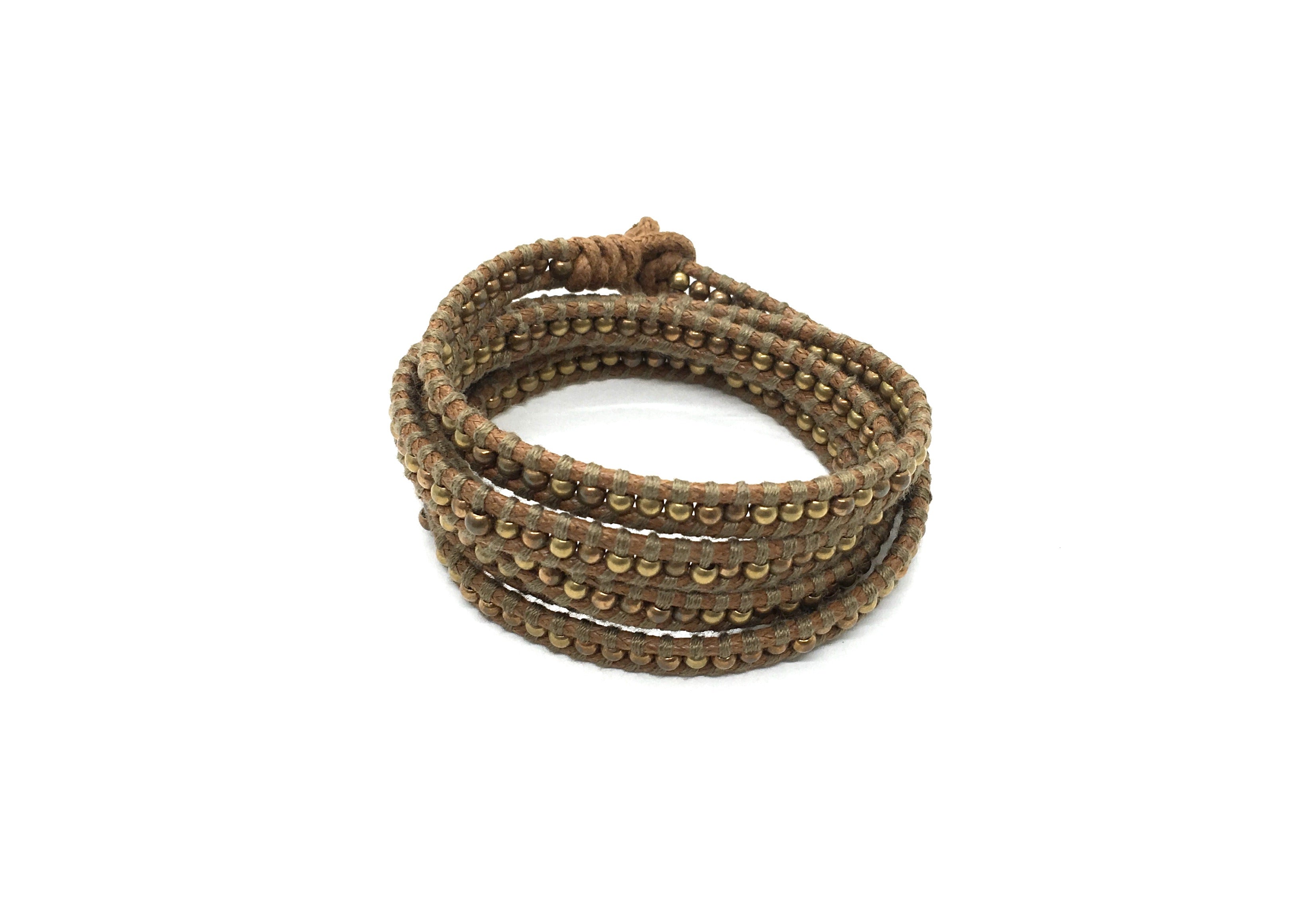 Wraparound metal bead bracelet.