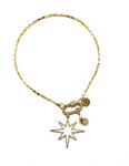 Clip to impact gold chain white star, gold clips