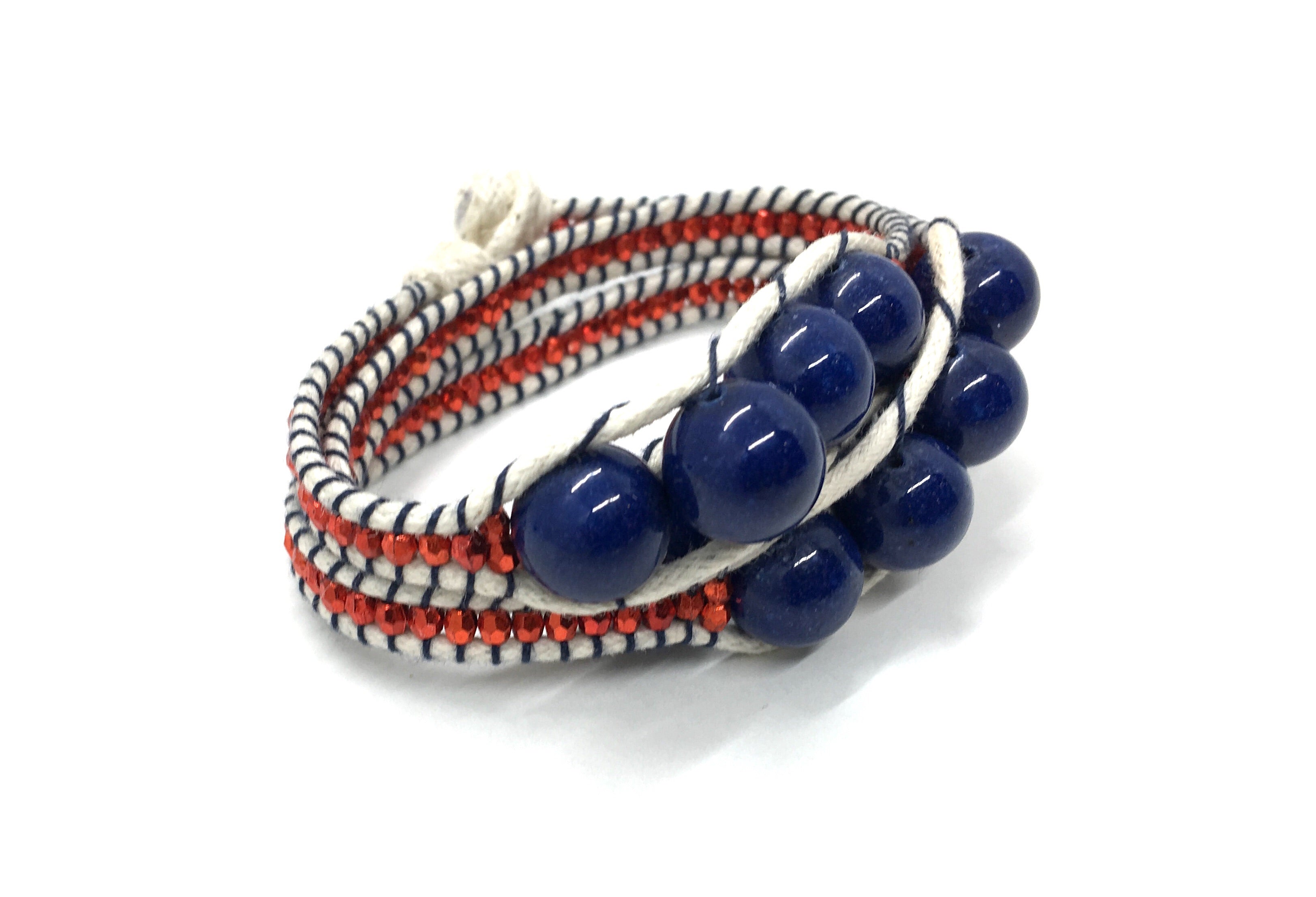 Wraparound bracelet, Dark Blue Stone.