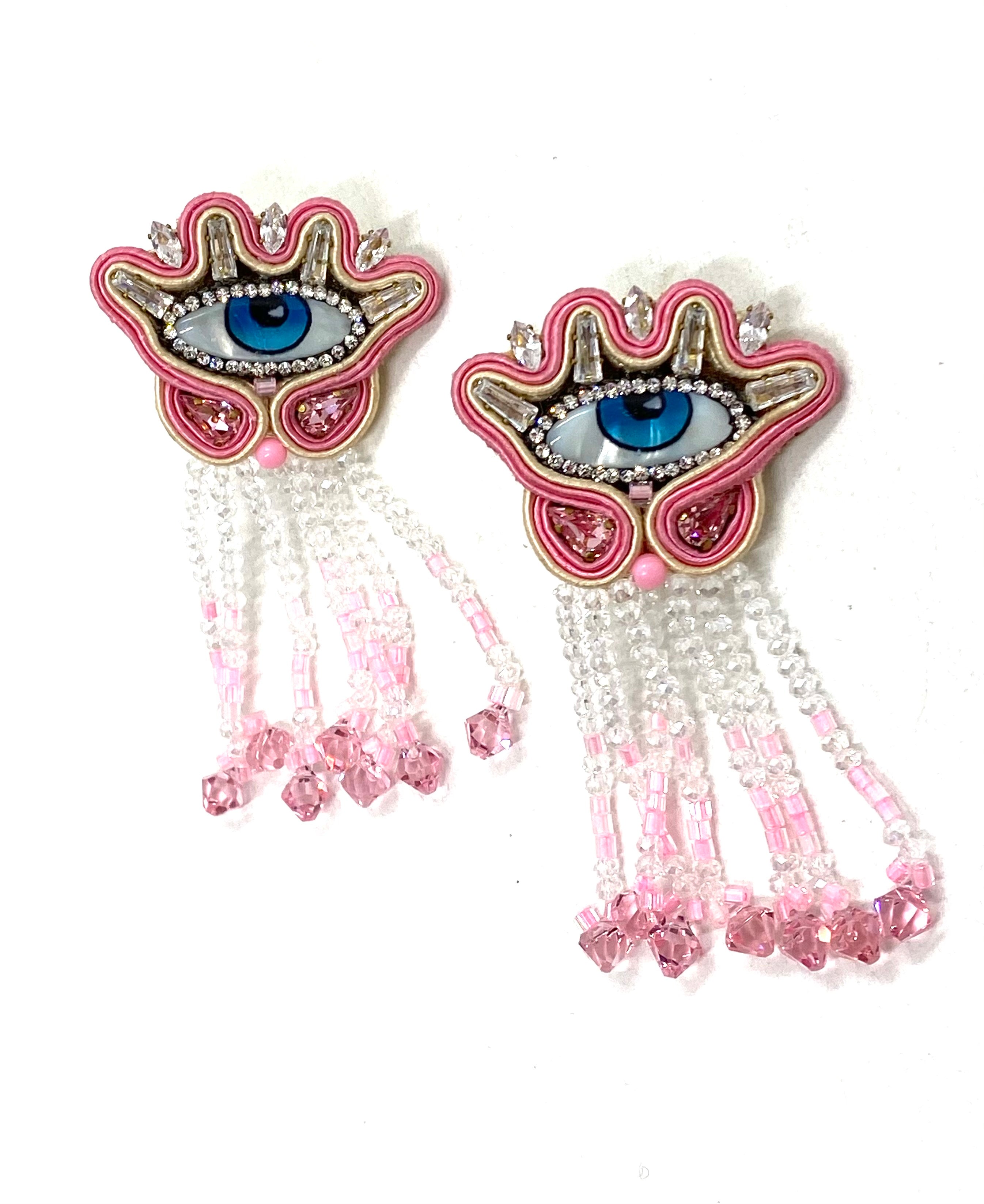 Evil eye star earrings
