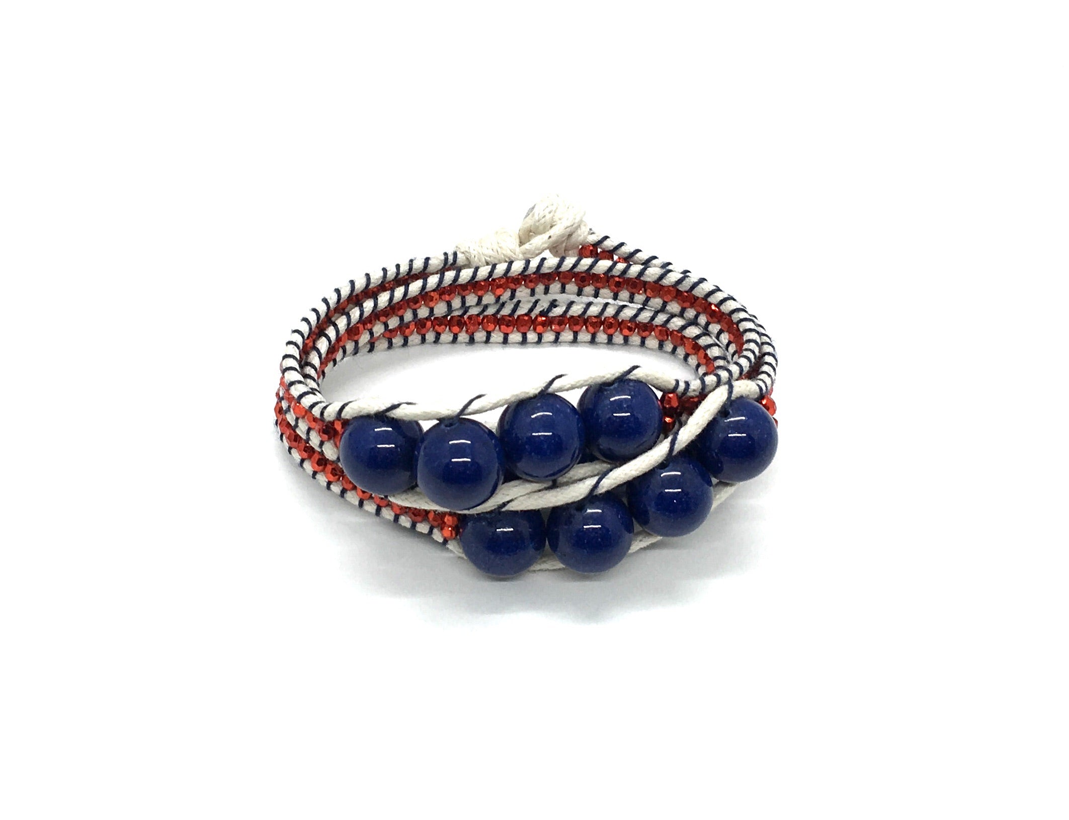 Wraparound bracelet, Dark Blue Stone.