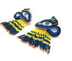 Evil Eye Earings, Swarovski studded with Miyuki beads.