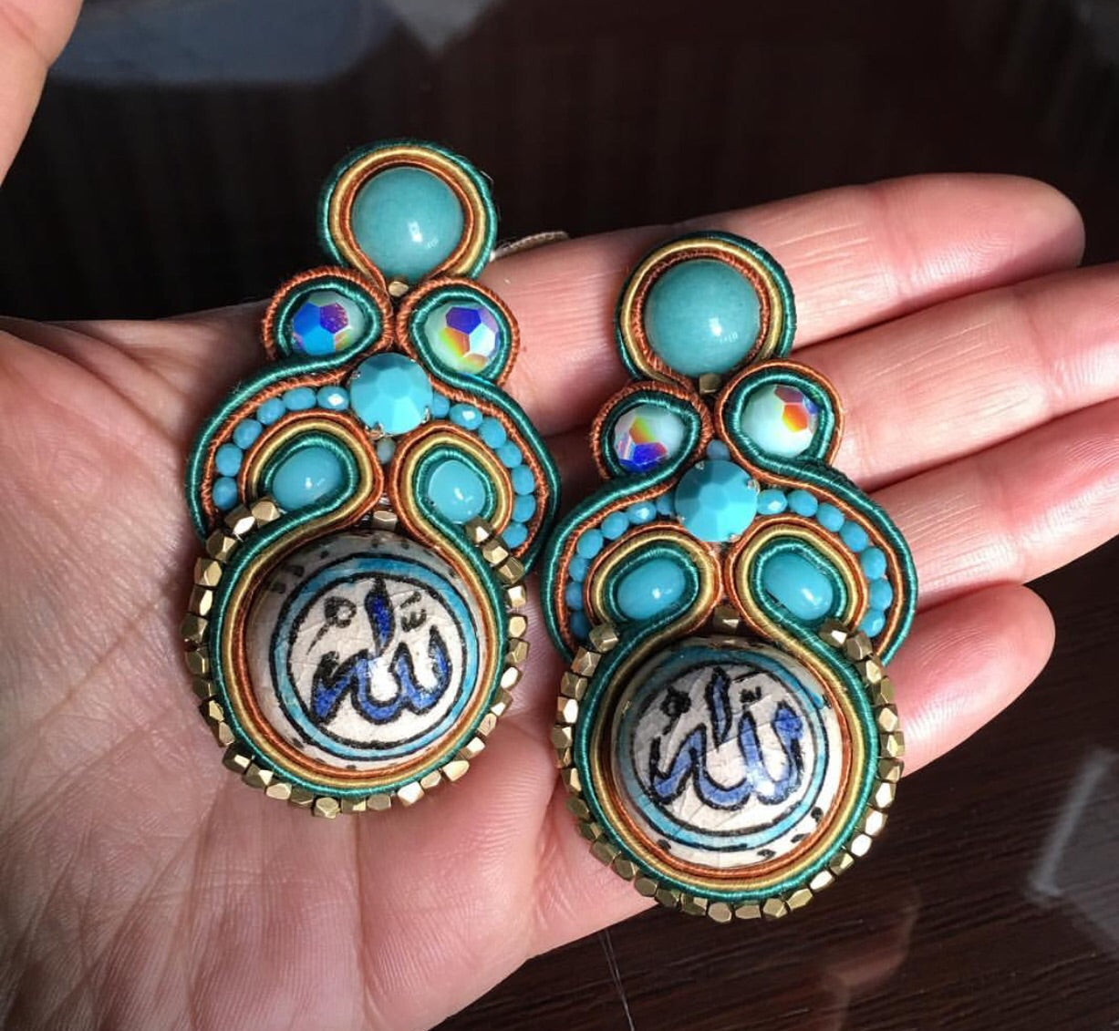 Ishani droplet turquoise earrings.