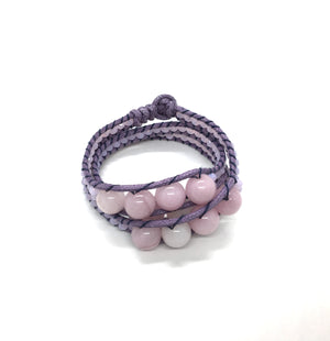 Wraparound bracelet Lavender Jade Stone.