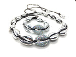 Silver Shell bracelet, Swarovski shell