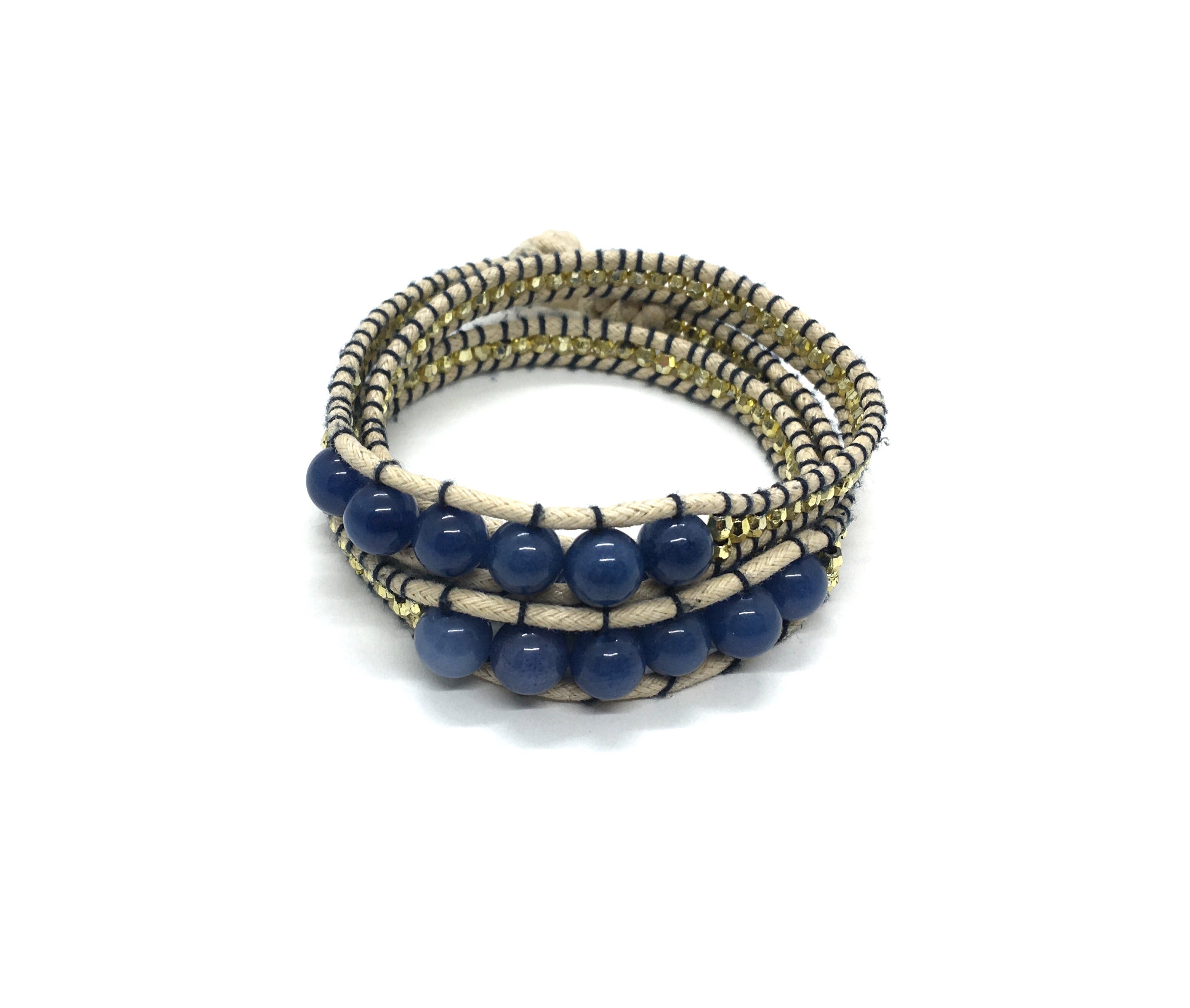 Wraparound bracelet, dark blue Stone.