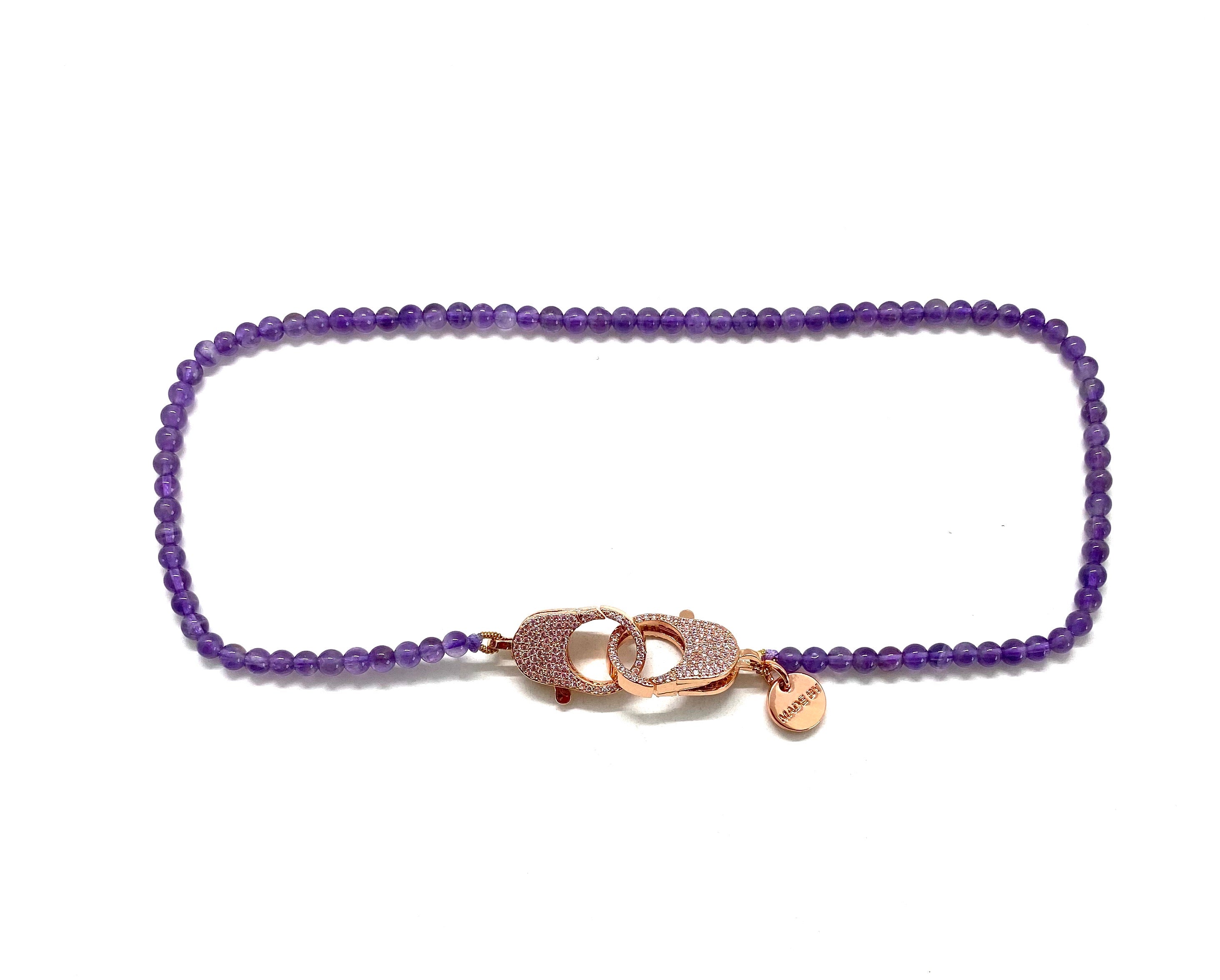 Clip to impact amethyst Christine necklace, rose clips.