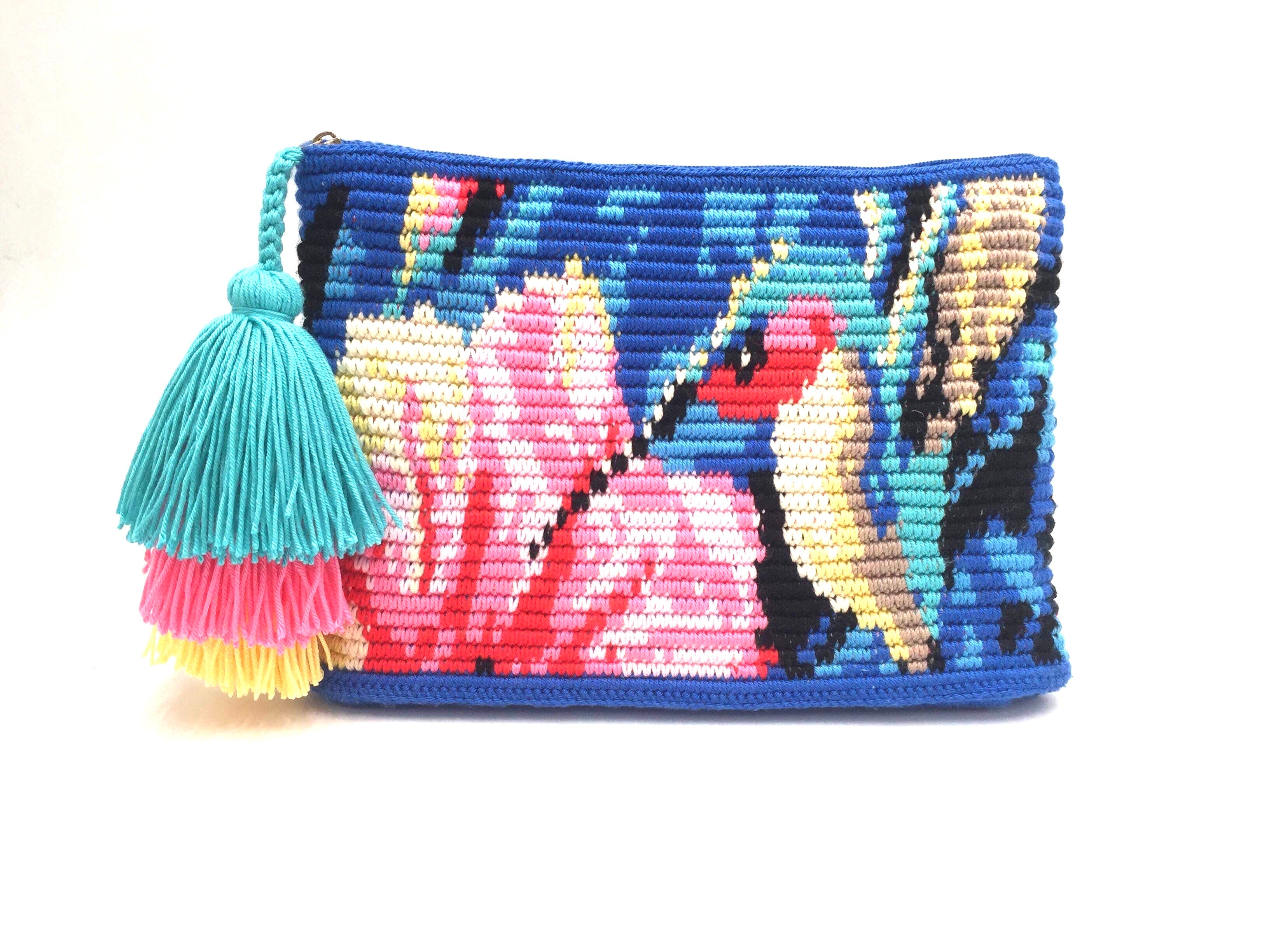 The Hummingbird Clutch, with triple tassel.