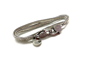 Grey miyuki bracelet, silver sequence and clips